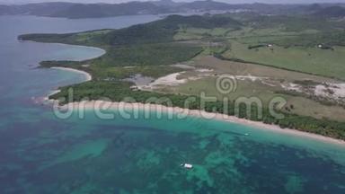 马提尼克岛和加勒比海岛屿的海滩鸟瞰图